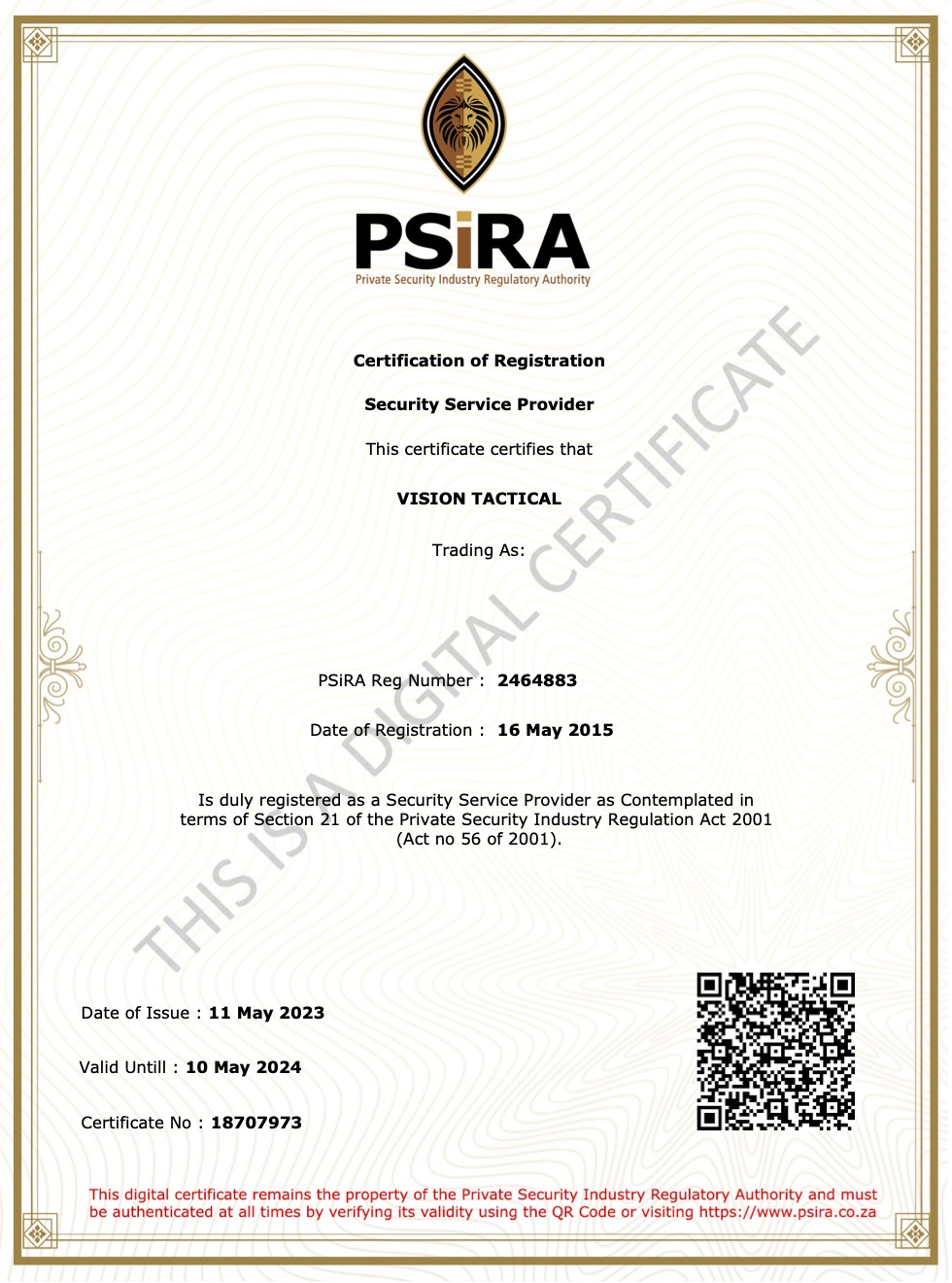 PSIRA RENEWAL SERVICE FEE olympus digital service